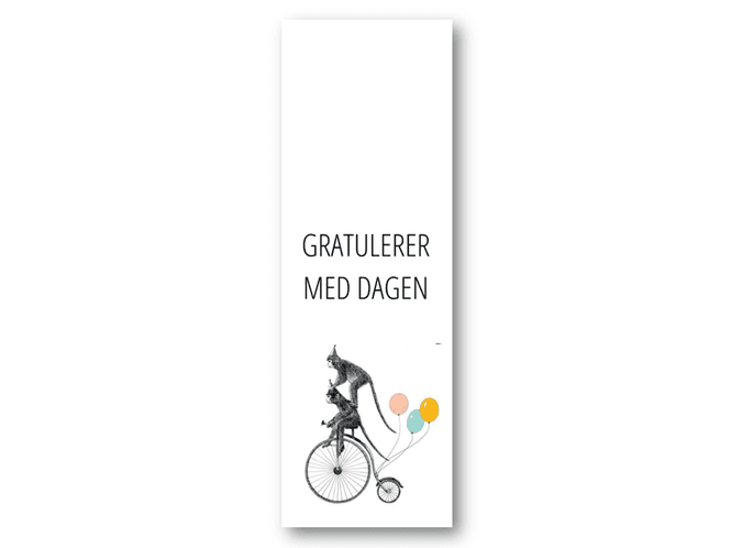 Hovedbilde 50 stk | Gratulerer med dagen apekatter | 5x15 cm